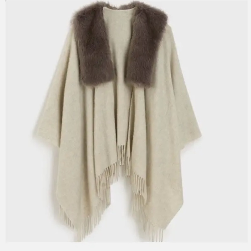 ONE SIZE-J. Crew Faux Shearling Poncho